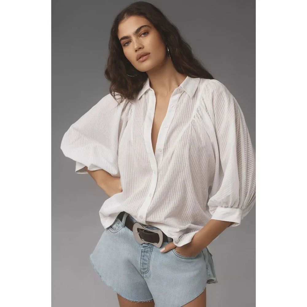 Anthropologie Maeve Easy Voluminous Buttondown Shirt SP NWT
